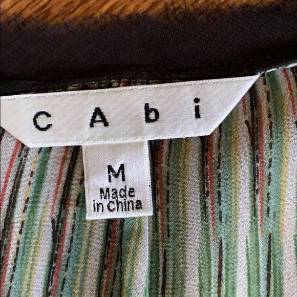 CAbi green and brown blouse - Picture 2 of 8